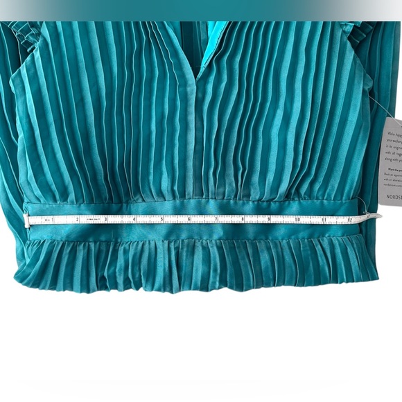 Adelyn Rae Daisy Pleated Tie Back Midi Dress In Teal - Picture 5 of 7